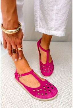 Różowe zamszowe baleriny barefoot Miralis