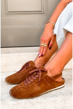 Brązowe zamszowe sneakersy Palida