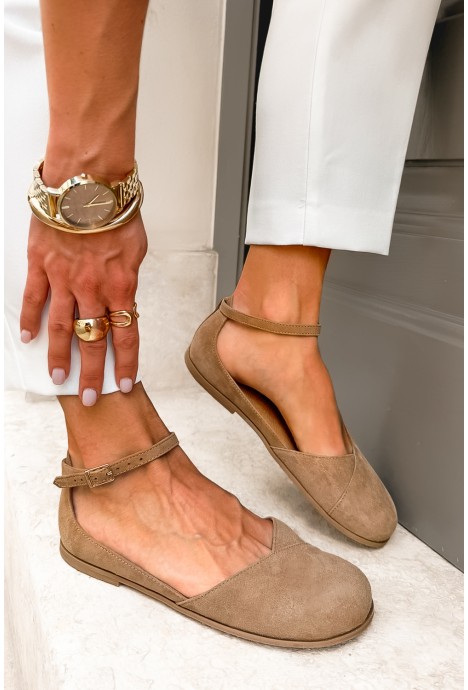 Brązowe baleriny barefoot Liviane
