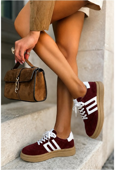 Bordowe sneakersy Lovera