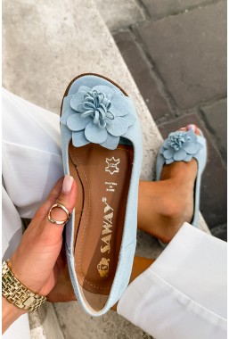 Błękitne zamszowe baleriny barefoot Florea