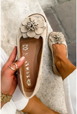 Beżowe zamszowe baleriny barefoot Florea