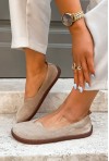 Beżowe zamszowe baleriny barefoot Livina
