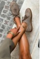 Beżowe zamszowe trampki barefoot Brysta