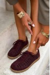 Bordowe zamszowe trampki barefoot Brysta