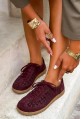 Bordowe zamszowe trampki barefoot Brysta