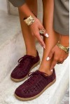 Bordowe zamszowe trampki barefoot Brysta