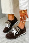 Czekoladowe zamszowe trampki barefoot Lorene