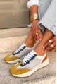 Białe sneakersy Primelia żółty