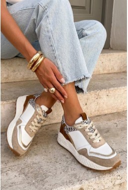 Biało-beżowe sneakersy Julissia