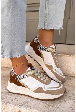 Biało-beżowe sneakersy Julissia