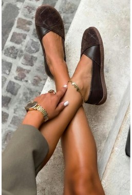 Brązowe baleriny barefoot Nivena