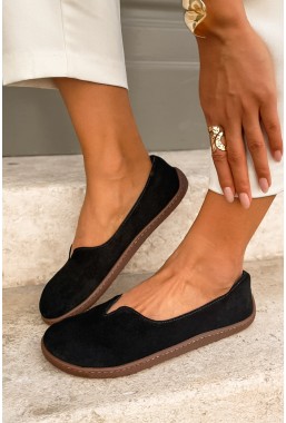 Czarne zamszowe baleriny barefoot Soralla