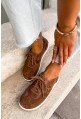 Zamszowe trampki barefoot Hally camel