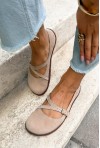Beżowe zamszowe baleriny barefoot Adela