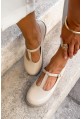 Beżowe baleriny barefoot Romany