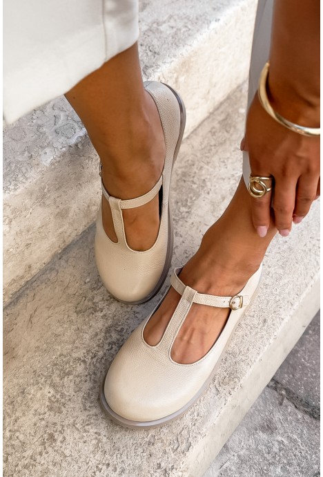 Beżowe baleriny barefoot Romany