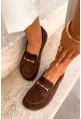 Brązowe zamszowe mokasyny barefoot Missy
