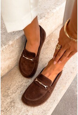 Brązowe zamszowe mokasyny barefoot Missy
