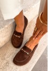 Brązowe zamszowe mokasyny barefoot Missy