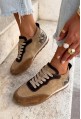 Brązowe zamszowe sneakersy Caldoria