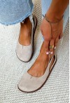 Zamszowe baleriny barefoot Nurea beż