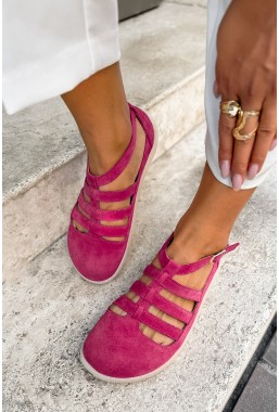 Różowe zamszowe baleriny barefoot Bruna