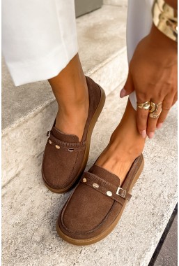 Zamszowe mokasyny barefoot Zestia camel