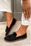 Czarne zamszowe mokasyny barefoot Girssala