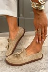 Beżowe zamszowe mokasyny barefoot Girssala
