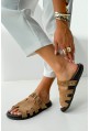 Beżowe zamszowe klapki Ravielle