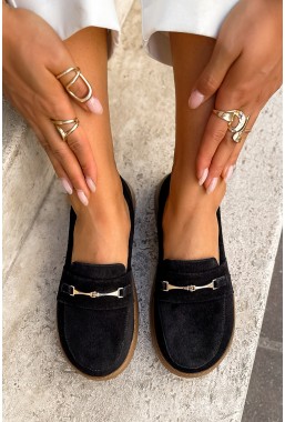 Czarne zamszowe lekkie mokasyny barefoot Beirea