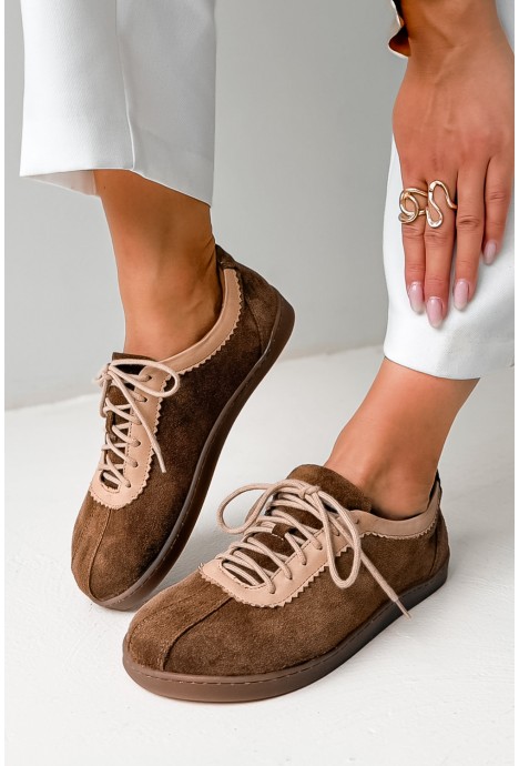 Zamszowe trampki barefoot Romilly camel