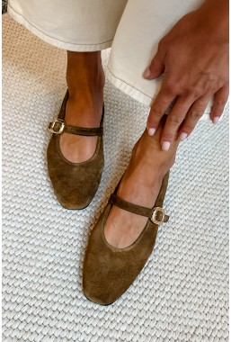 Zamszowe baleriny Merline camel