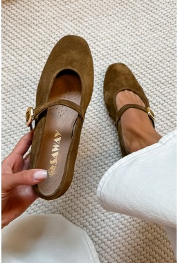 Zamszowe baleriny Merline camel
