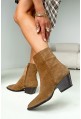 Zamszowe botki Elsaria camel