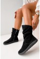 Czarne zamszowe botki barefoot Harleen