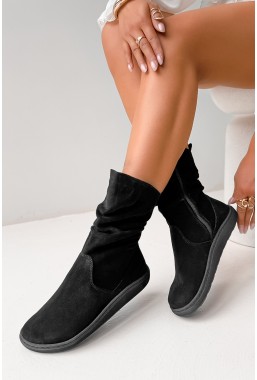 Czarne zamszowe botki barefoot Harleen