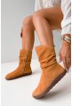 Karmelowe zamszowe botki barefoot Harleen