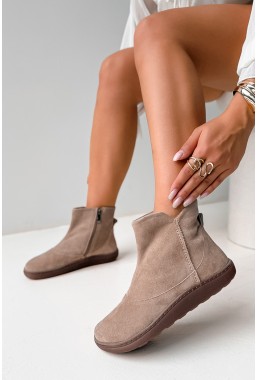 Beżowe zamszowe botki barefoot Harrell