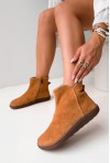 Karmelowe zamszowe botki barefoot Harrell
