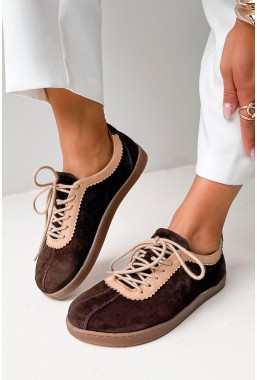 Brązowe zamszowe trampki barefoot Romilly