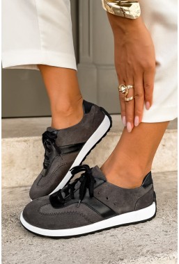 Szare zamszowe trampki barefoot Hally