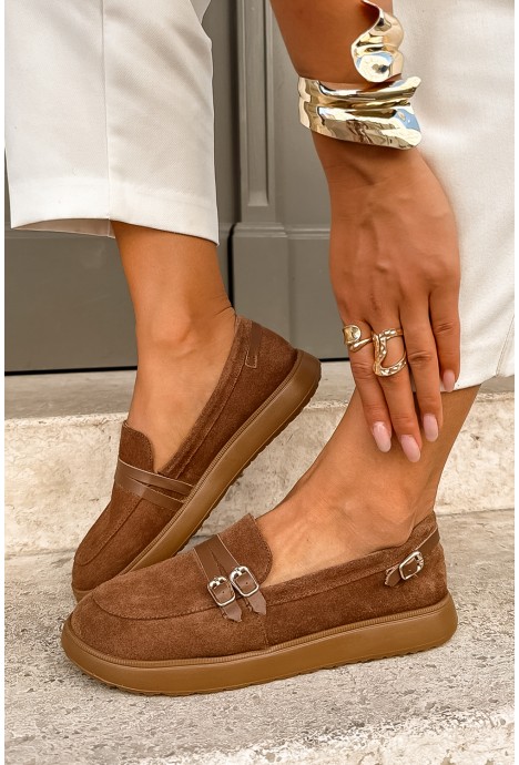 Zamszowe mokasyny barefoot Marielita camel