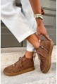 Zamszowe botki barefoot Francy camel