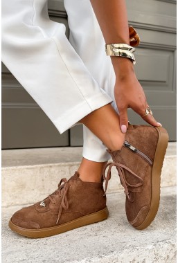 Zamszowe botki barefoot Francy camel