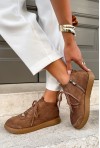 Zamszowe botki barefoot Francy camel