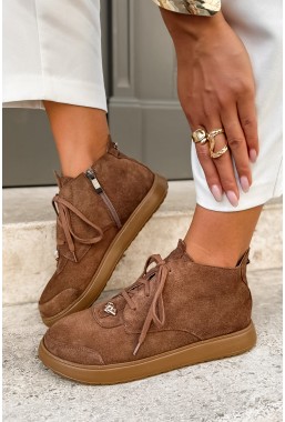 Zamszowe botki barefoot Francy camel