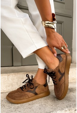 Zamszowe trampki barefoot Maureen camel