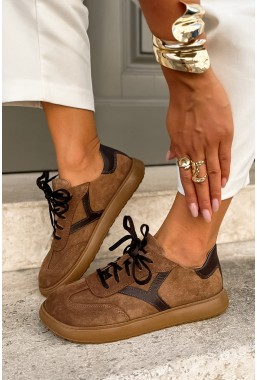 Zamszowe trampki barefoot Maureen camel